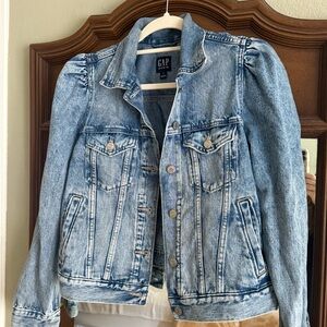 GAP Factory Denim Puff Sleeve Icon Jacket Medium